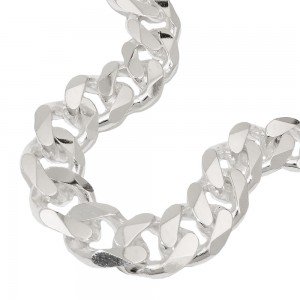 Kette Weitpanzer flach 925 Silber 60cm