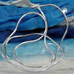 Collier Halskette Schlange vierkant 925 Sterlingsilber 42cm