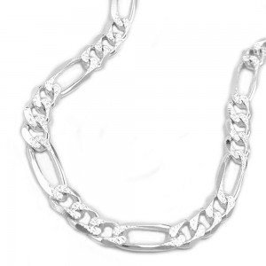 Halskette Figaro Muster diamantiert 925 Sterlingsilber 50cm