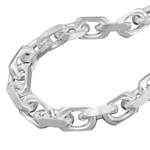 Armband Ankerkette 4x diamantiert 925 Silber 23cm