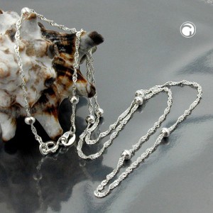 Collier Halskette Collier Halskette mit 8 Kugeln 925 Sterlingsilber 45cm