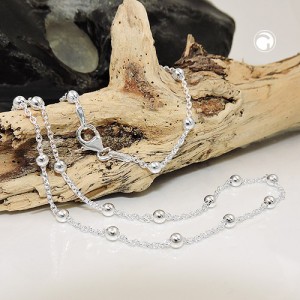 Halskette Halskette mit 25 Kugeln 925 Sterlingsilber 40cm