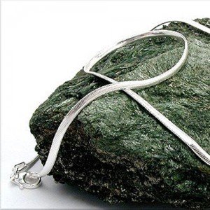 Halskette 25mm Schlange-flach 925 Sterlingsilber 45cm