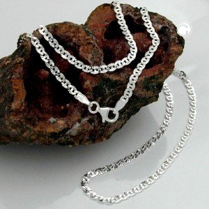 Collier Halskette Fantasie diamantiert 925 Sterlingsilber 42cm
