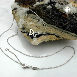 Halskette Anhänger rhodiniert 925 Sterlingsilber 43cm