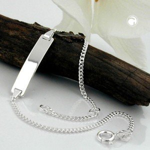 Schildband glatte Platte 925 Sterlingsilber