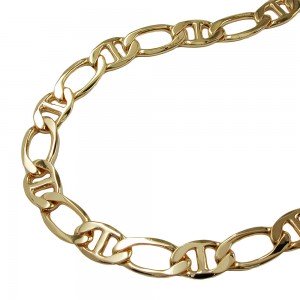 Halskette Stegpanzer vergoldet Americ Double 45cm