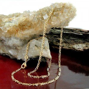 Halskette 2mm Figaro-Panzer vergoldet Americ Double 70cm