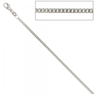 Panzerkette 925 Sterling Silber 2mm 42cm Halskette Kette Silberkette Karabiner