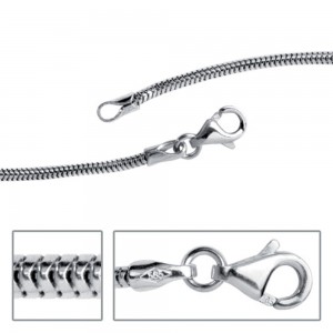 Schlangenkette 585 Weißgold 1,6mm 42cm Gold Kette Halskette Weißgoldkette