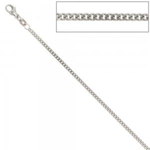 Panzerkette 925 Sterling Silber 2mm 45cm Halskette Kette Silberkette Karabiner