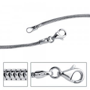 Schlangenkette 585 Weißgold 1,6mm 42cm Gold Kette Halskette Weißgoldkette