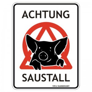 Magnetschild - Achtung Saustall