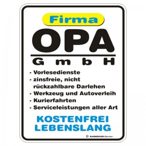 Magnetschild - Opa GmbH