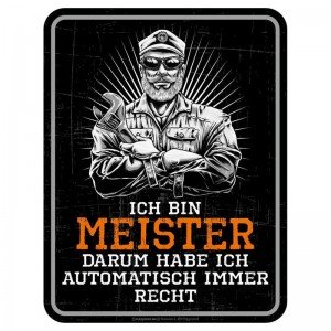 Magnetschild - Ich bin Meister