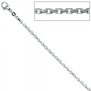Ankerkette 925 Silber 2mm 42cm Halskette Kette Silberkette Karabiner