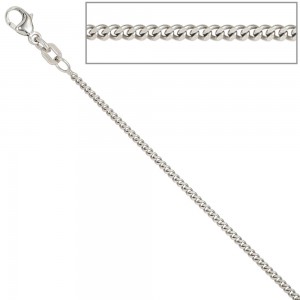 Panzerkette 925 Silber 1,7mm 36cm Halskette Kette Silberkette Karabiner