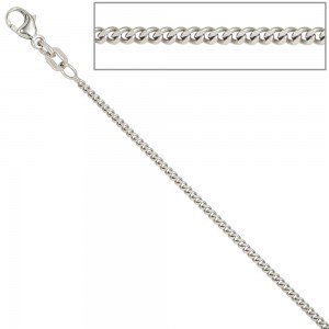 Panzerkette 925 Silber 1,7mm 36cm Halskette Kette Silberkette Karabiner