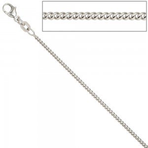 Panzerkette 925 Silber 1,7mm 38cm Halskette Kette Silberkette Karabiner