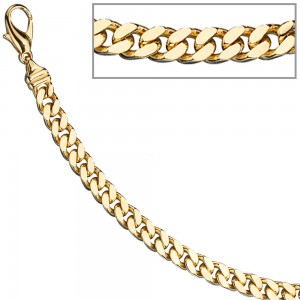 Panzerarmband 585 Gelbgold massiv 19cm Gold Armband Goldarmband Karabiner
