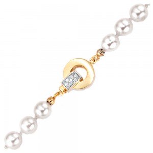 Kettenschließe Schließe 585 Gelbgold mattiert 14 Diamanten Brillanten