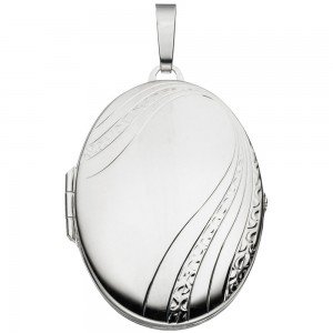 Medaillon oval 925 Sterling Silber Anhänger zum Öffnen