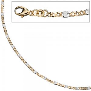 Steg-Panzerkette 333 Gelbgold massiv 2mm 45cm Gold Kette Halskette Goldkette