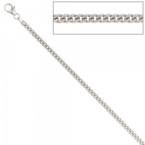 Panzerkette 925 Silber 2,5mm 45cm Halskette Kette Silberkette Karabiner