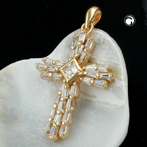 Anhänger Zirkonia vergoldet 3 Micron