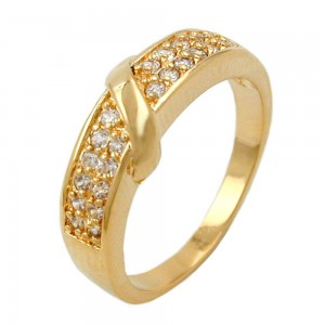 Ring Zirkonias gold-plattiert 3 Mikron Größe 62
