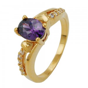 Ring Zirkonia 8mm gold-plattiert 3 Micron Größe 64