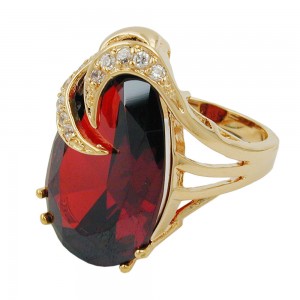 Ring Zirkonia 8mm gold-plattiert 3 Micron Größe 64