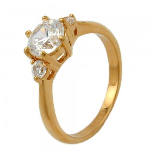 Ring Zirkonia 8mm gold-plattiert 3 Micron Größe 62