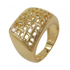 Ring 15mm gold-plattiert Zirkonia Größe 56