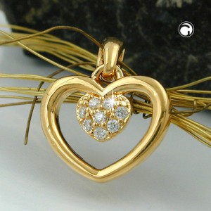 Anhänger Herz vergoldet 3 Micron