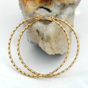 Creolen Ohrringe gedreht vergoldet 3 Micron