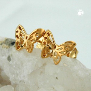 Ohrstecker Schmetterling vergoldet 3 Micron