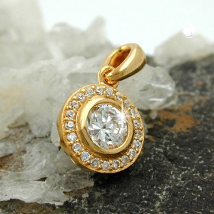 Anhänger Zirkonias vergoldet 3 Micron