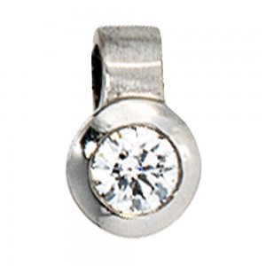 Anhänger rund 950 Platin matt 1 Diamant Brillant 0,12ct. Platinanhänger