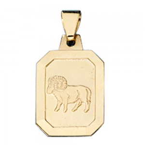 Anhänger Sternzeichen Widder 333 Gelbgold matt Sternzeichenanhänger
