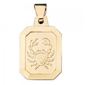 Anhänger Sternzeichen Krebs 333 Gelbgold matt Sternzeichenanhänger