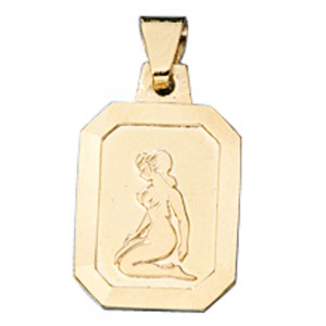 Anhänger Sternzeichen Jungfrau 333 Gelbgold matt Sternzeichenanhänger