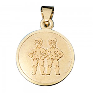 Anhänger Sternzeichen Zwilling 333 Gelbgold matt Sternzeichenanhänger
