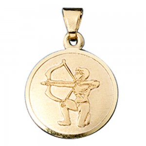 Anhänger Sternzeichen Schütze 333 Gelbgold matt Sternzeichenanhänger