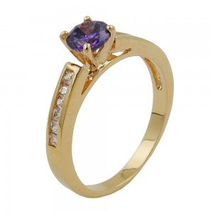 Ring Zirkonia 7mm vergoldet 3 Mikron Größe 56