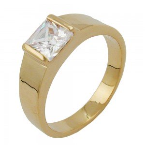 Ring Zirkonia 3,7x6mm vergoldet 3 Mikron Größe 60