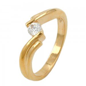 Ring Zirkonia 10mm gold-plattiert 3 Mikron Größe 62