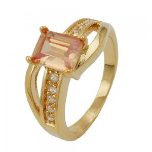 Ring Zirkonia 8mm gold-plattiert 3 Mikron Größe 64