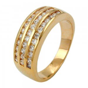 Ring Zirkonia 2,3mm gold-plattiert 3 Mikron Größe 56