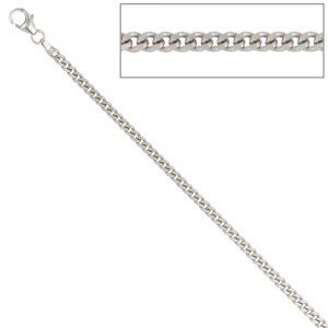 Panzerkette 925 Silber 2,5mm 50cm Halskette Kette Silberkette Karabiner